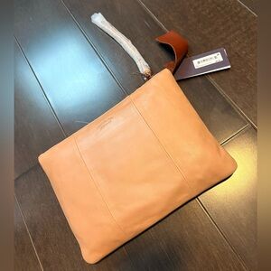 American Leather Monogram Wristlet NWT